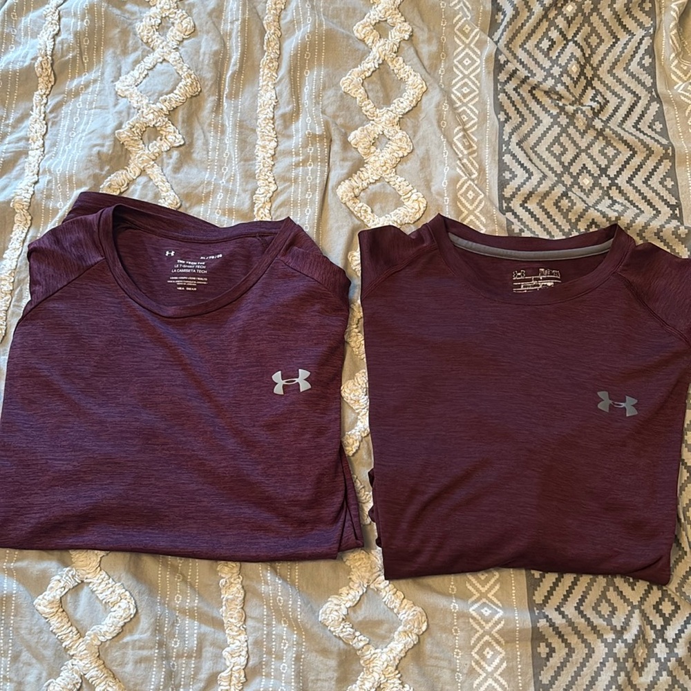 Two XL Maroon tech tee shirts. Both in good condition.